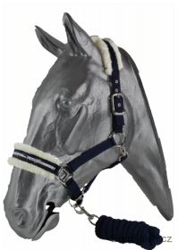 Kentaur Ohlávka podložená beránkem + vodítko černá