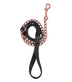 Bavlněné vodítko s řetízkem černé/růžové zlato