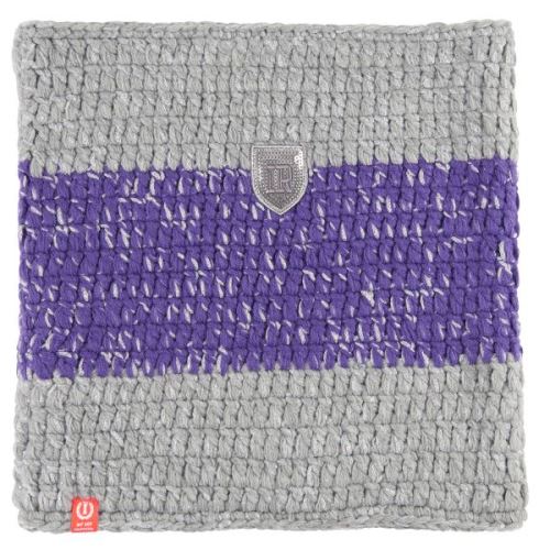 Šátek IRHHeadlines 2.0 Grey melange-Royal purple