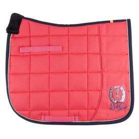 Podsedlová dečka IRH Time to Shine, rubínově růžová/námořnická modrá, Full drezurní