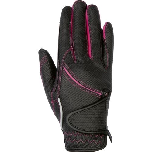 Jezdecké rukavice -Fashion- černá/růžová