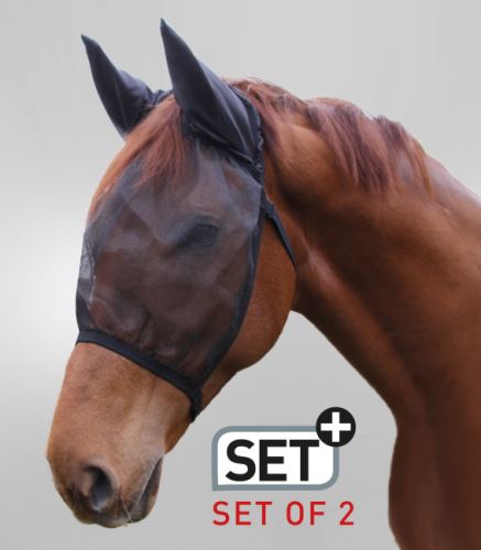 Lehká maska pro koně set 2 ks s ušima
