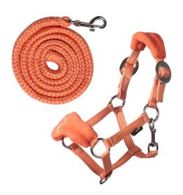 HKM ohlávka s fleecem a vodítko pro Hobby Horsing - oranžová