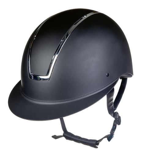 Jezdecká helma -Lady Shield- černá/lesklá stříbrná