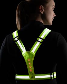 HKM reflexní LED vesta - neon žlutá (2)