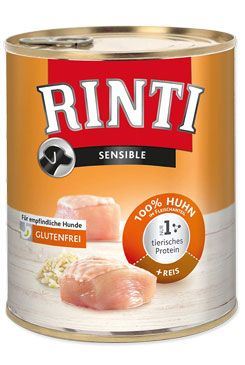 Rinti Dog Sensible konzerva kuře+rýže 800g