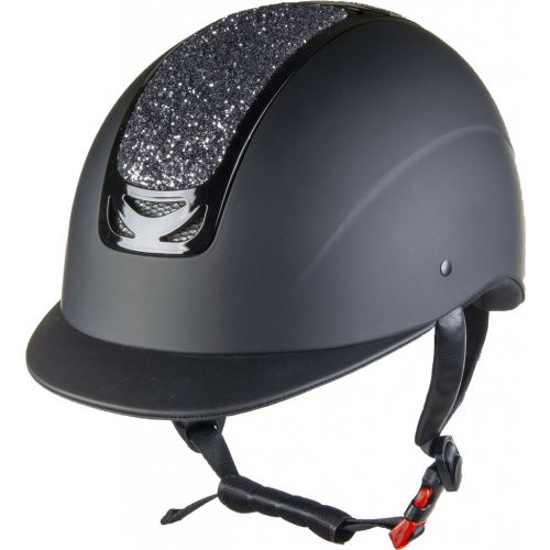 Jezdecká helma -Glamour- černá/stříbrnošedá