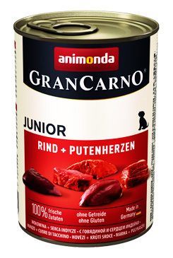 Animonda GRANCARNO konz. JUNIOR hov/krůt srdce 400g