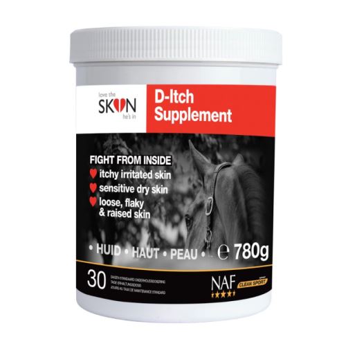 NAF D-Itch Supplement účinný krmný doplněk proti podrážděné pokožce nejen pro muchaře, balení 780g