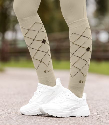 Waldhausen Jezdecké podkolenky Argyle, béžovo/šedé