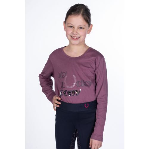 Dětské triko s potiskem -Alva - dlouhý rukáv- fialové