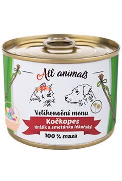 All Animals kočkopes Velikon.menu králík+smetánka 200g