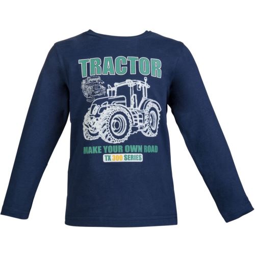 Dětské triko s dlouhým rukávem -Tractor- tmavě modré