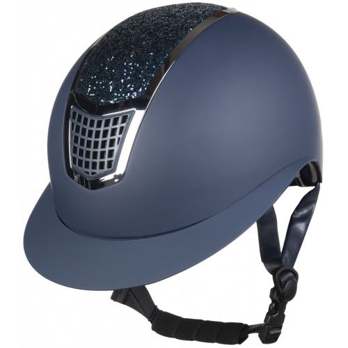 Jezdecká helma -Glamour Shield- tmavě modrá/stříbrná