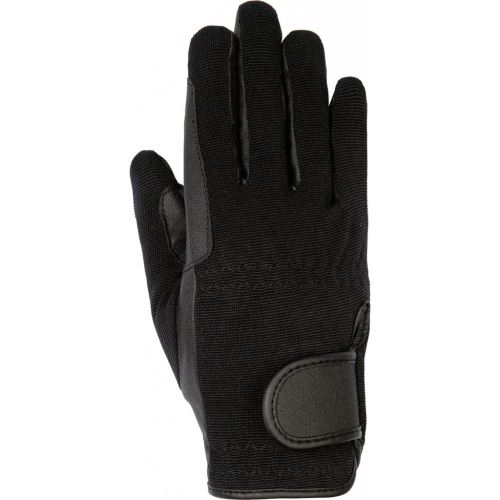 Zimní jezdecké rukavice z umělé kůže - černé