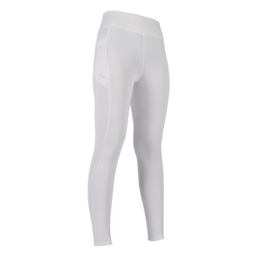 HKM Dětské jezdecké legíny -Alice- silikon sed, bílé