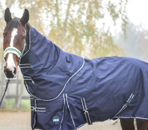 HKM výběhová deka PROFI Classic s odnímatelným krkem, fleece modrá