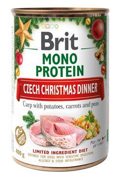 Brit Dog konz - Vánoční večeře -  Mono Protein Christmas can 400g