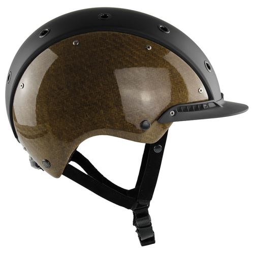 Jezdecká helma Casco CHAMP-3 Flachsfaser . černo/hnědá