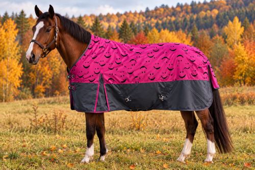 HKM výběhová deka s fleecem Smiley 600D rose