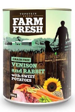 Farm Fresh Dog Venision&Rabit+Sweet Potatoes konz 400g