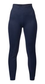 HKM jezdecké legíny Mesh II silikon sed - tmavě modré (1)