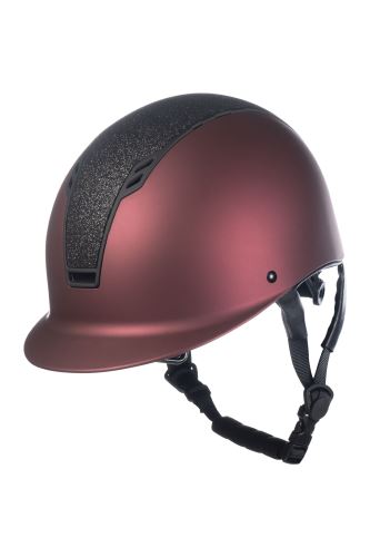 Jezdecká helma -Glitter- tmavě červená/černá