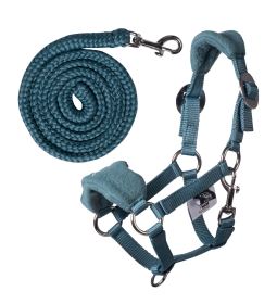 HKM ohlávka s fleecem a vodítko pro Hobby Horsing - tyrkys