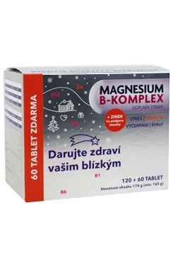 Magnesium B-KOMPLEX  Glenmark 120+60tbl vánoce