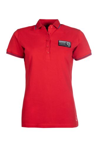 Dámské triko s límečkem a krátkým rukávem - Derby - červené
