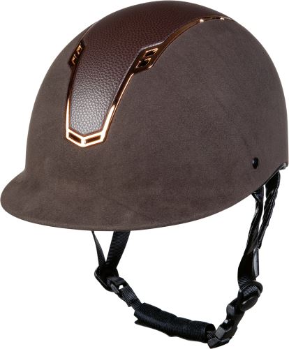 Jezdecká helma HKM Wien Style hnědá/růžová