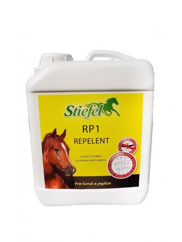 Stiefel Repelent RP1 pro koně a jezdce, dlouhotrvající, šetrná ochrana proti hmyzu bez zápachu, kanystr 2,5 l