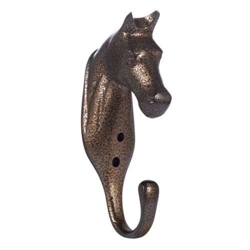 Hliníkový věšáček Hlava koně bronzová