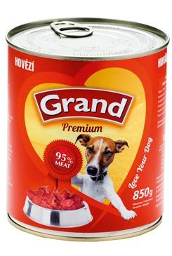 GRAND konz. pes hovězí 850g