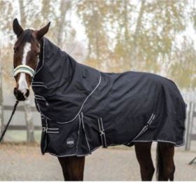 HKM výběhová deka PROFI Classic s odnímatelným krkem, fleece černá