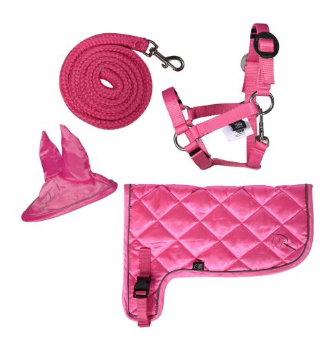 HKM neon set pro Hobby Horsing - růžový