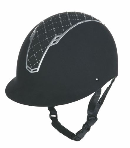 Jezdecká helma -Linz- Style - černá/stříbrná