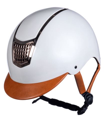 Jezdecká helma -Edinburgh- bílá perleť