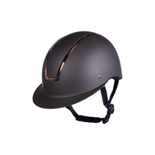 Jezdecká helma -Lady Shield- - hnědá/růžové zlato