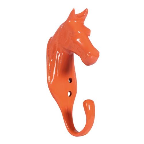 Hliníkový věšáček Hlava koně oranžová