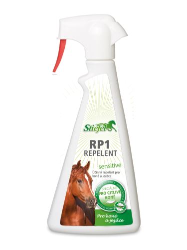 Stiefel RP1 sensitive,  pro koně citlivé a jezdce bez alkoholu, láhev s rozprašovačem 500 ml