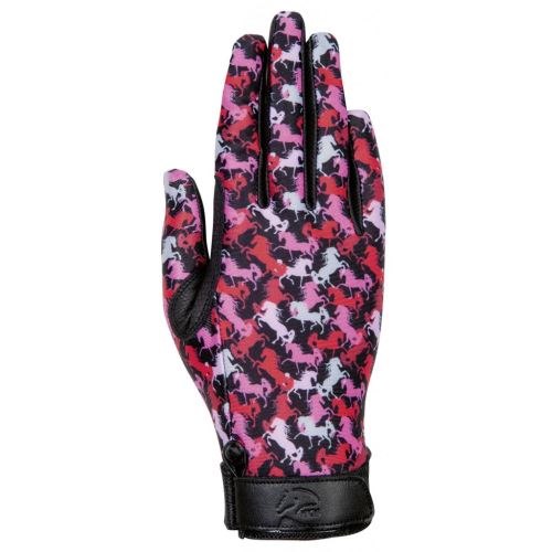 Dětské rukavice -Emily- černé/růžové