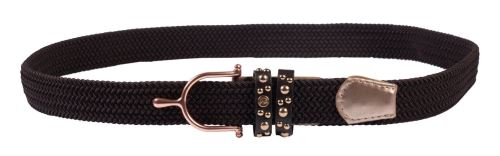 Elastický pásek Rosegold Glamour Style - hnědý/růžové zlato