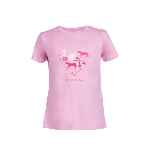 Dětské triko -I love horse riding- světle růžové