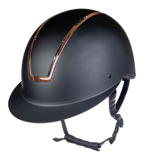 Jezdecká helma -Lady Shield- černá/růžové zlato