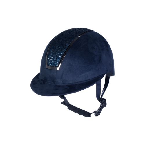 Jezdecká přilba -Lady Shield Sparkle Velours- tmavě modrá