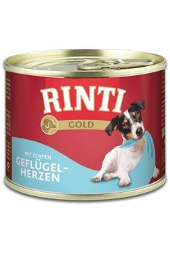 Rinti Dog Gold konzerva drůbeží srdíčka 185g