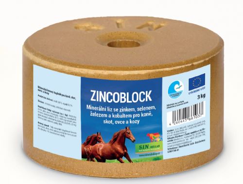 SIN Hellas Zincoblock, minerální liz se zinkem, selenem, železem a kobaltem, balení 3 kg