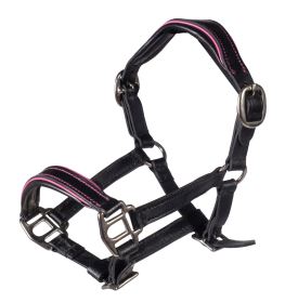 HKM kožená ohlávka Manchester pro Hobby Horsing - černá/růžová HKM kožená ohlávka Manchester pro Hobby Horsing - černá/růžová