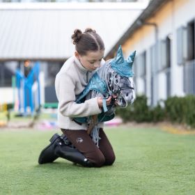 HKM čabraka na uši Hobby Horsing Premium - tyrkysová (1)